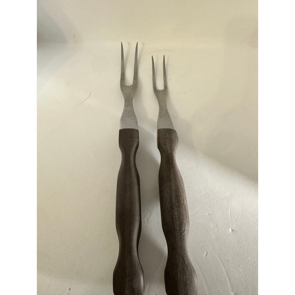 VTG Cutco Meat Turning Fork Set 1726 & 1727 Made USA Dark Brown Handles